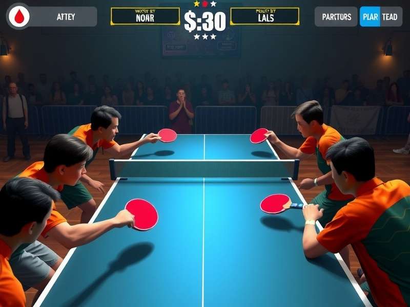 Ace Paddle Virtuoso gameplay screenshot showing intense table tennis action
